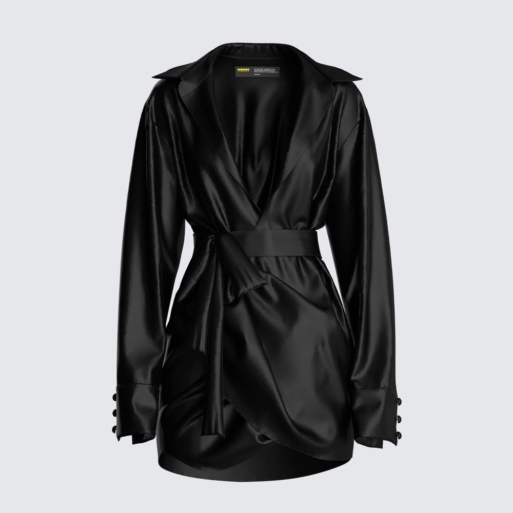 Remi Black Wrap Shirt Dress